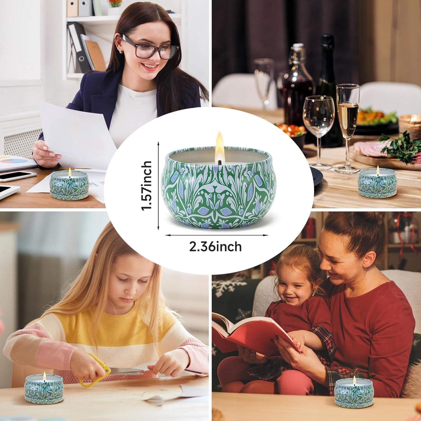 3 Pack Scented Candles Gifts for Women, 2.5 oz Aromatherapy Candles for Home Scented, Natural Soy Candles with Floral Scents, Portable Small Jar Candles Set Gifts for Birthday, Mother's Day