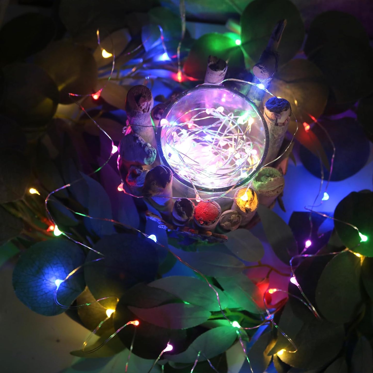 6 Pack Fairy Lights Battery Operated with Timer 2PCS Remote 6.5ft 20LED Multicolor Twinkle Lights Waterproof Silver Wire Fireflies Lights DIY Mason Jar Wedding Party Christmas Centerpiece Table Deco