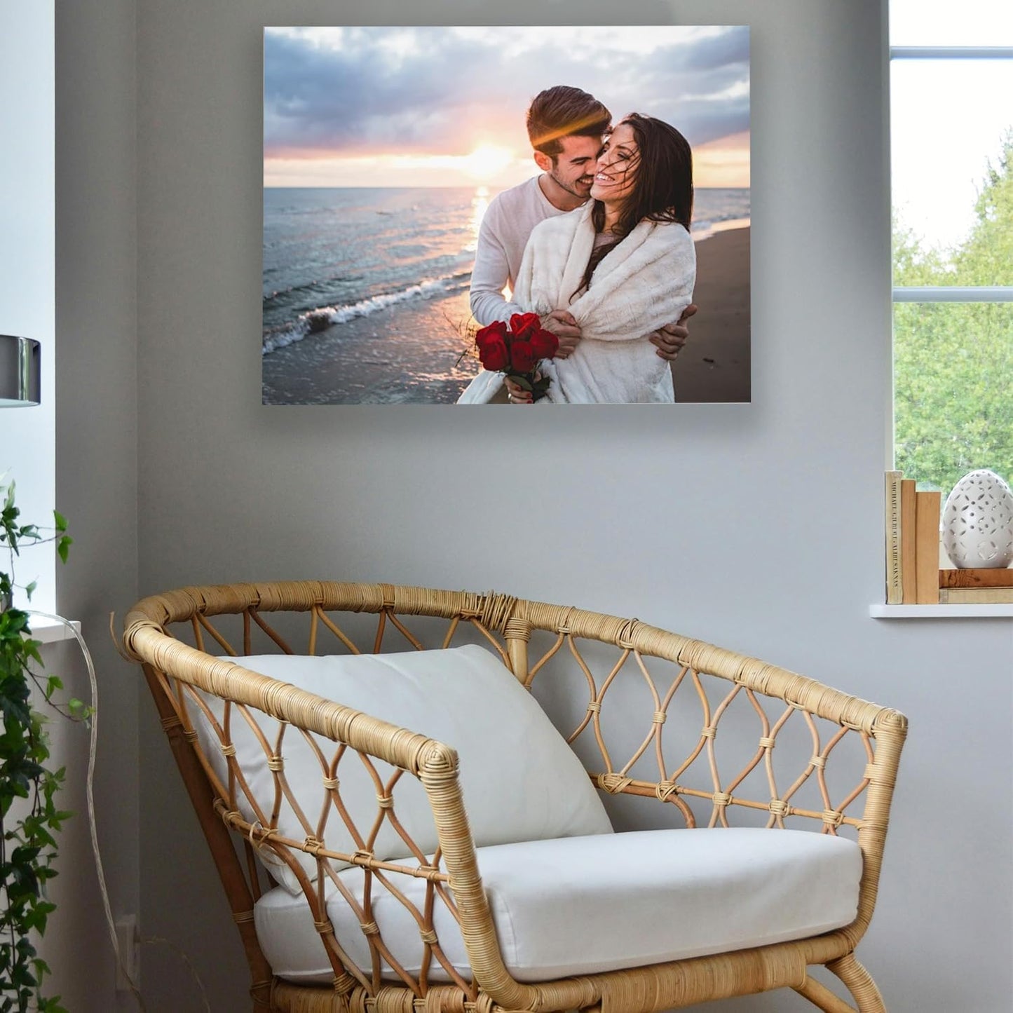 Custom Framed Canvas Prints With Your Photos-Personalized Picture To Canvas Wall Art ，Home Decoration Gifts Holiday Gifts