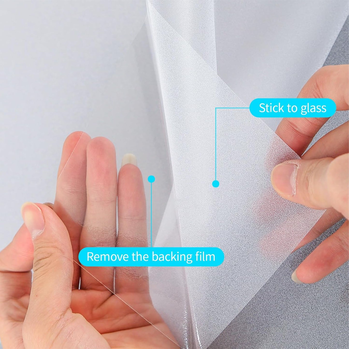 Niviy Frosted Glass Window Privacy Film 23.6 x 118 Inch Static Cling Bathroom Window Frosting Film Day and Night Privacy Windows Cling Home Glass Door Cover