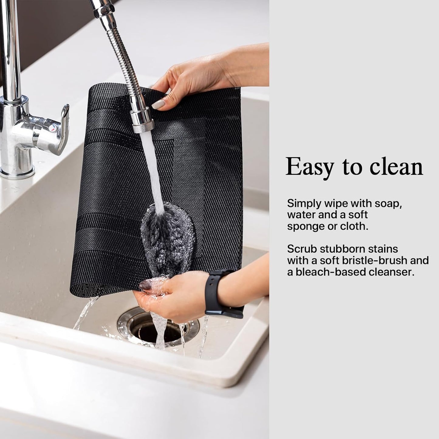 Placemats Set of 6 - Easy Clean Woven Vinyl Placemats for Dining Table, Indoor/Outdoor Place Mats, Washable PVC Table Mats（Black Cube）