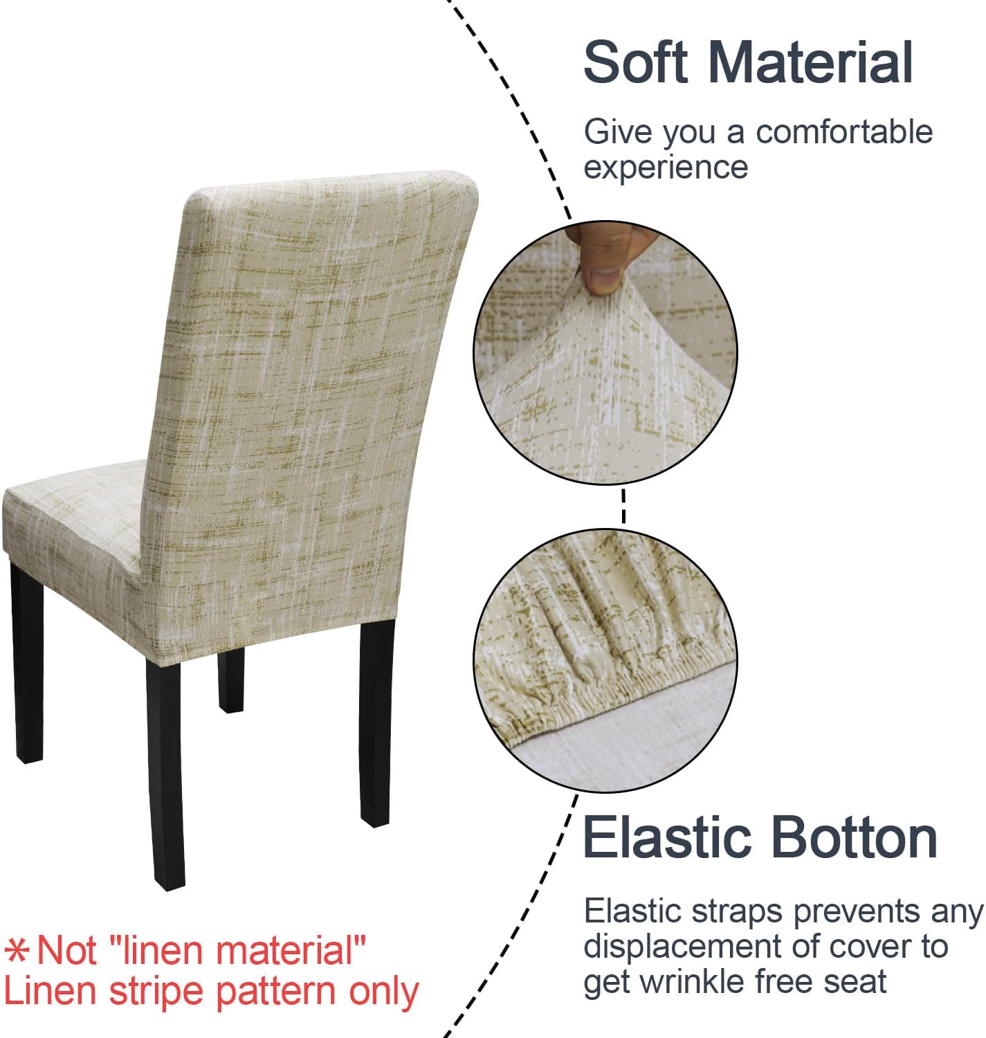 JQinHome Pattern Chair Covers Pack of 12,High Stretch Removable Washable Parsons Chair Slipcover for Home Party Hotel Wedding Ceremony (Stripe Pattern,12PCS)