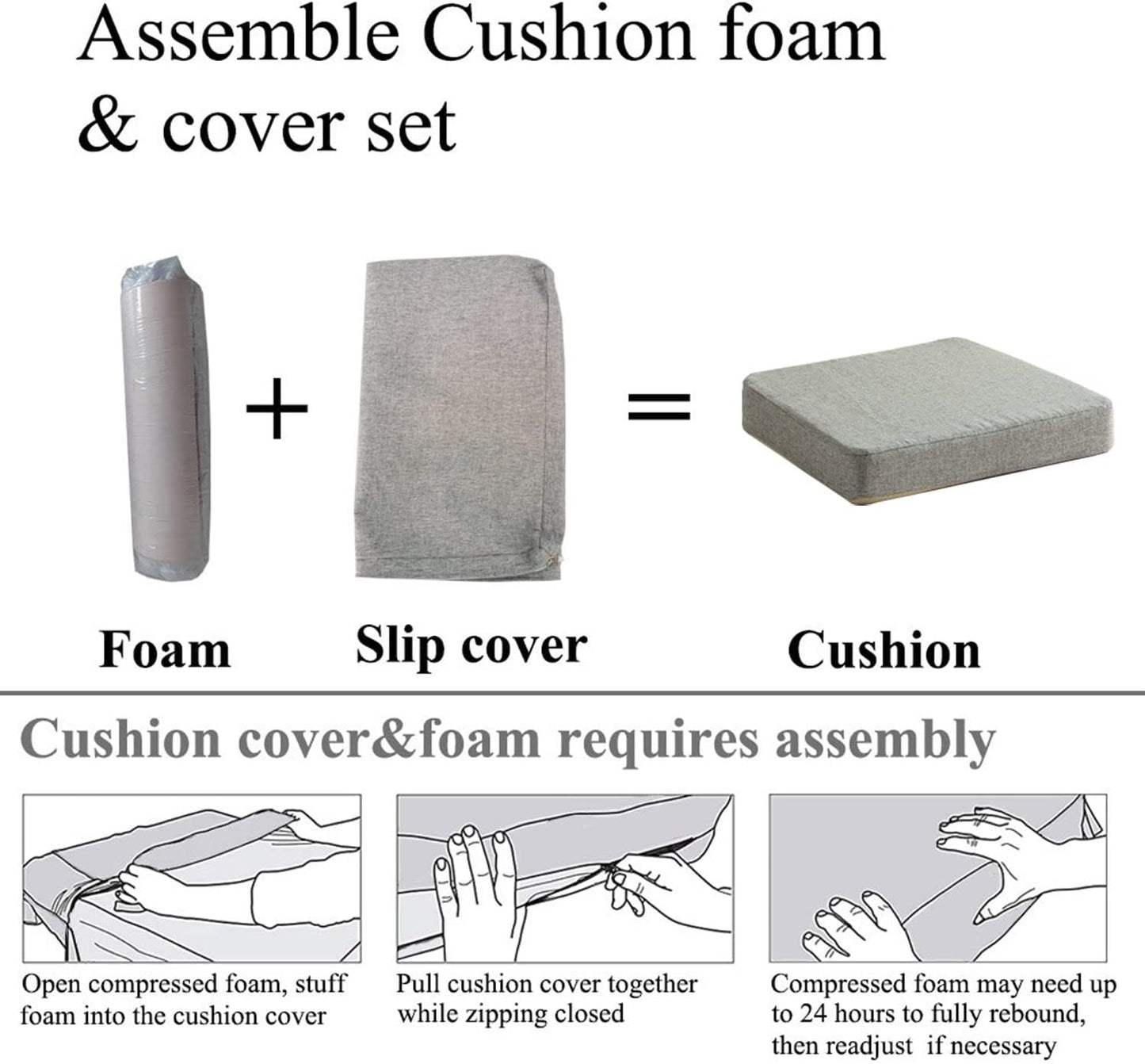 Chair Cushion for Dining Chairs with Ties 4 Pack Non Slip Memory Foam Kitchen Room Chair Pads 17x16 Inch, Beige