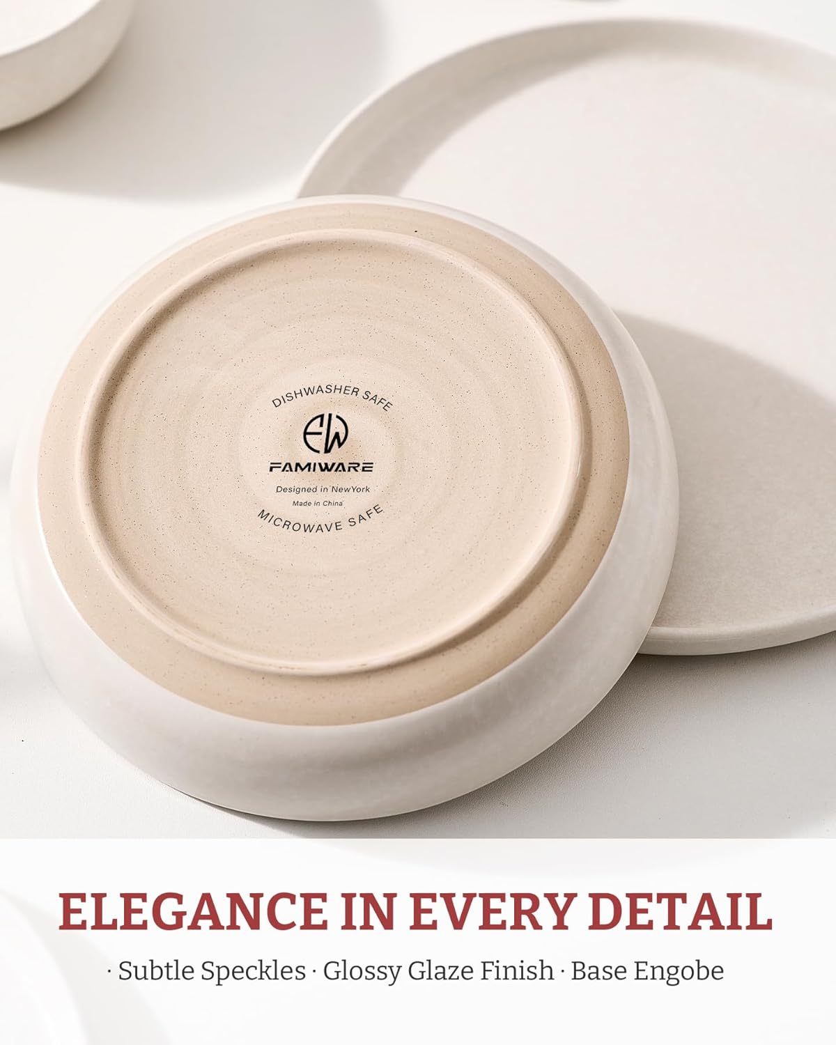 famiware Milkyway 33 oz Bowl Set, Pasta Bowls Set of 6, Salad Bowls Perfect for Your Friend for Housewarming, Thanksgiving, Christmas, Matte White