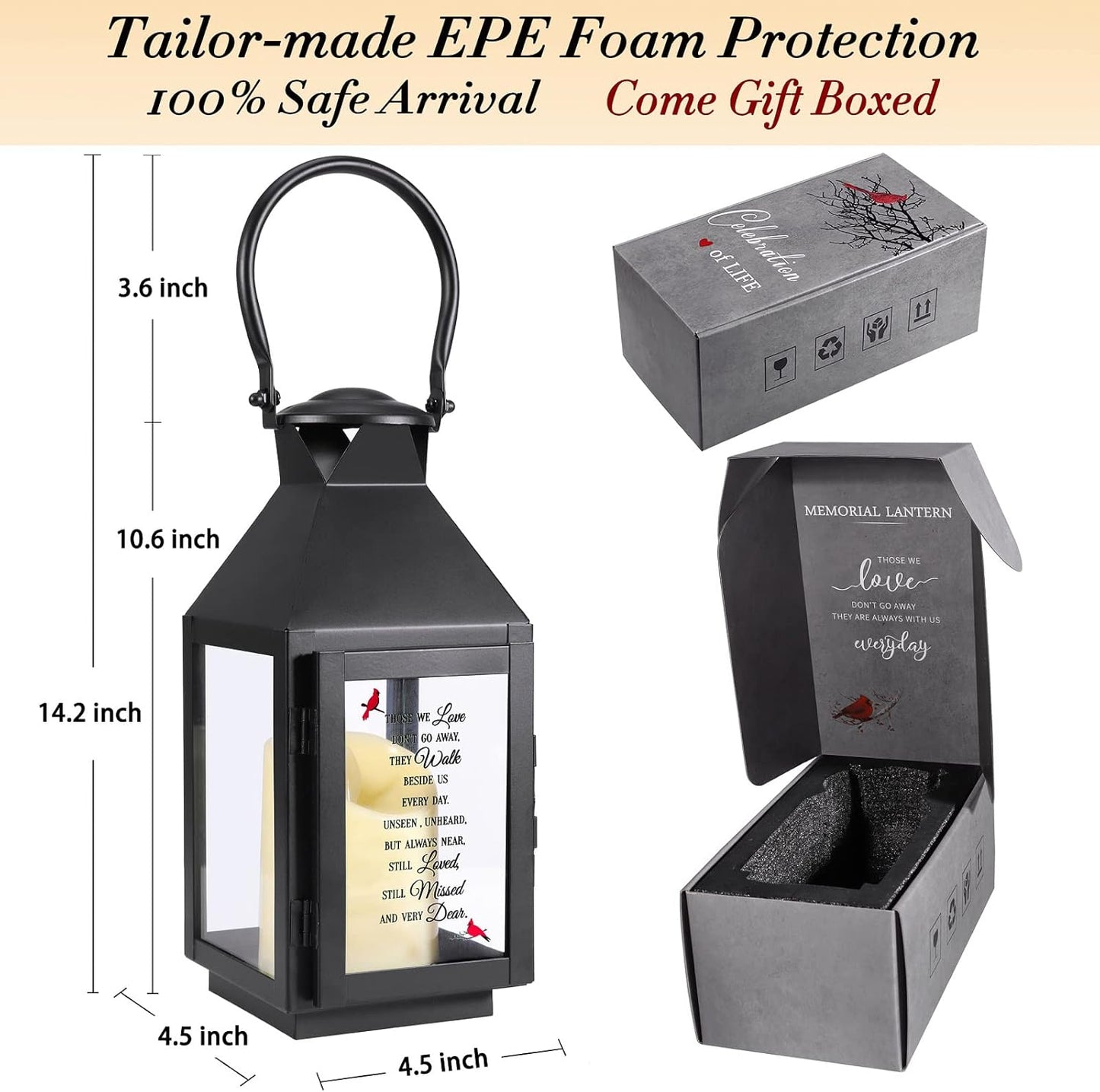 Memorial Lantern, Sympathy Gifts for Loss of Mom/Dad/Loved One, Bereavement Gifts, in Memory of Loved One Gifts, Remembrance Gifts for Loss, Celebration of Life, Memorial Gifts, Funeral Gifts