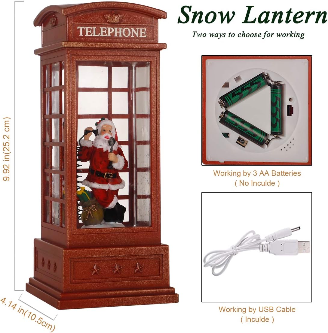 House & Garden Decoration,Christmas Lantern with 8 Pieces of Music,Sparkling Crystal Keep Circling Around The Snowman Families Music Box as a (Old Man)