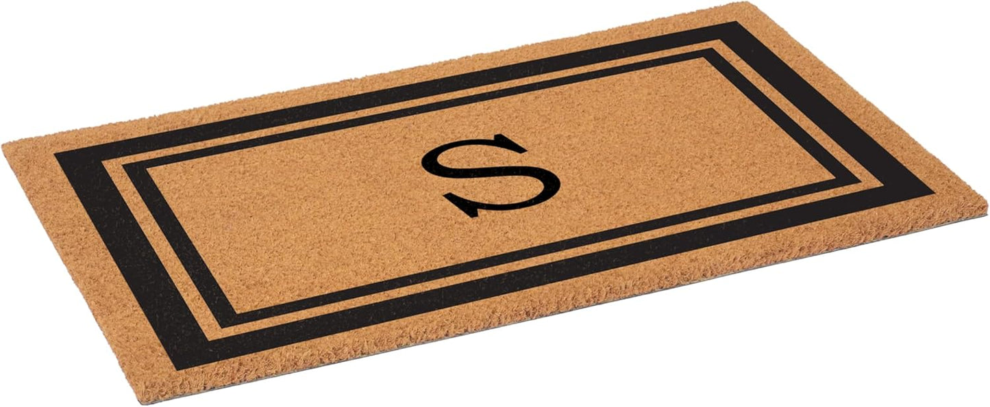 Calloway Mills 152961830S Black Border 18" x 30" Monogram Doormat, (Letter S)
