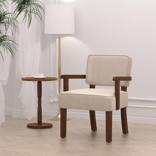 Accent Chair, PU Leather Chair for Living Room Oversized Armchair with Soft Seat and Armrests for Bedroom Dinning Reading Waiting Room (One Chair)