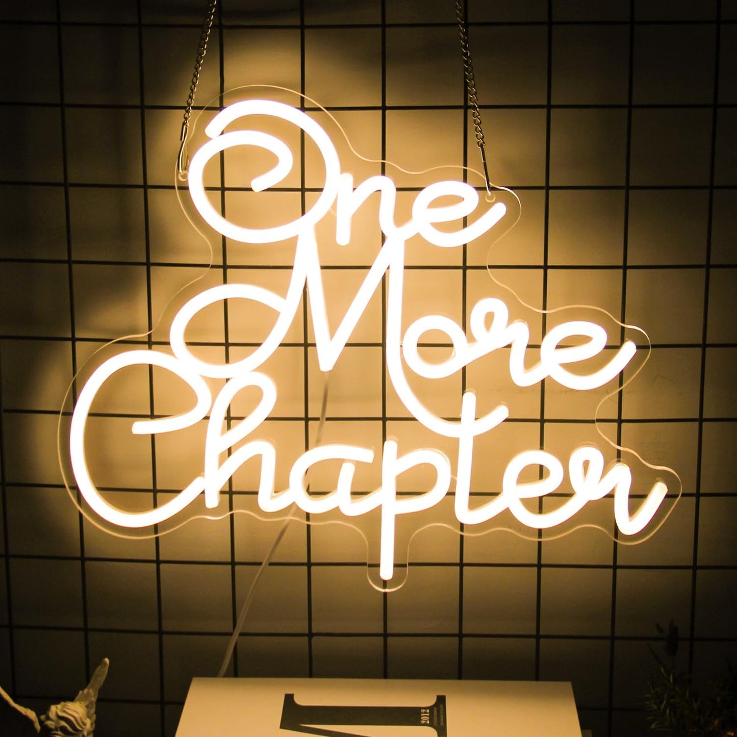 One More Chapter Neon Sign Read Books Neon Light Warm White Letter LED Signs for Wall Read Neon Lights Signs for Bedroom Study Reading Room Library Bookstore Classroom Decor Bookish Gifts