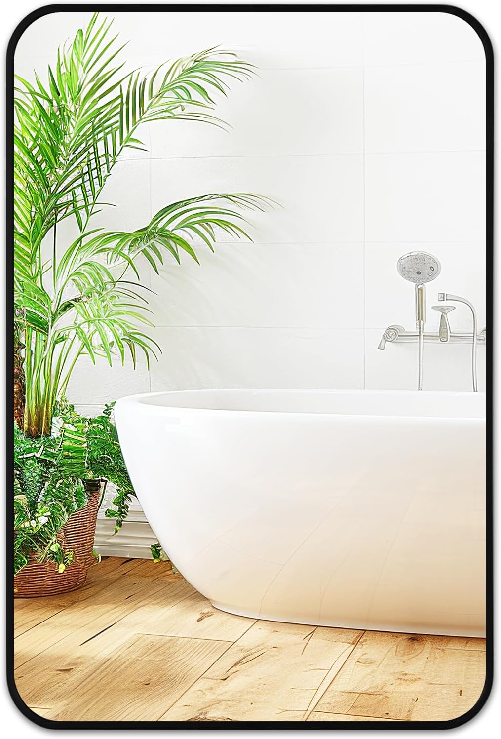 Fabuday Small Black Bathrrom Mirror for Over Sink - 16x24 Framed Rectangle Wall Mirror, Matte Metal Rectangular Vanity Mirrors for Bedroom, Living Room, Entryway, Hallway, Horizontally/Vertically