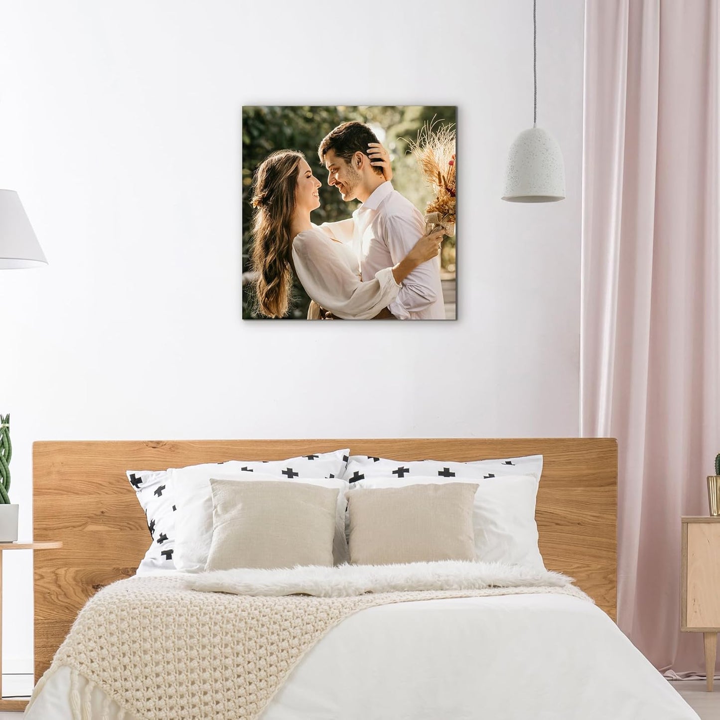 WayToLight Custom Canvas Prints with Your Photos Framed Personalized Picture Canvas Prints Wall Art Ideal for Home Decor Christmas Family Gifts (16" x 16")