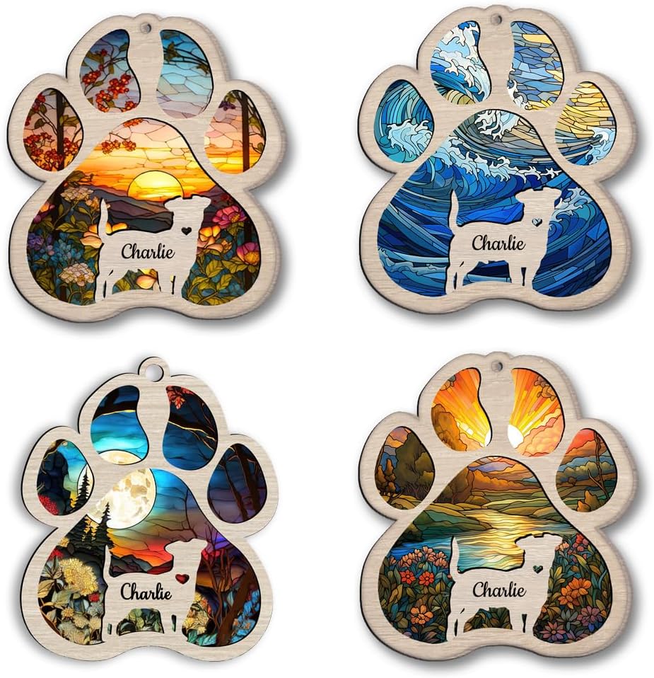 IZI POD Personalized Basenji Suncatcher Dog Memorial Gifts, Custom Basenji Ornament Christmas Tree, Pet Remembrance Gift, Loss of Dog Sympathy Gift, Pets Memorial Ornament, Pet Loss Suncatcher