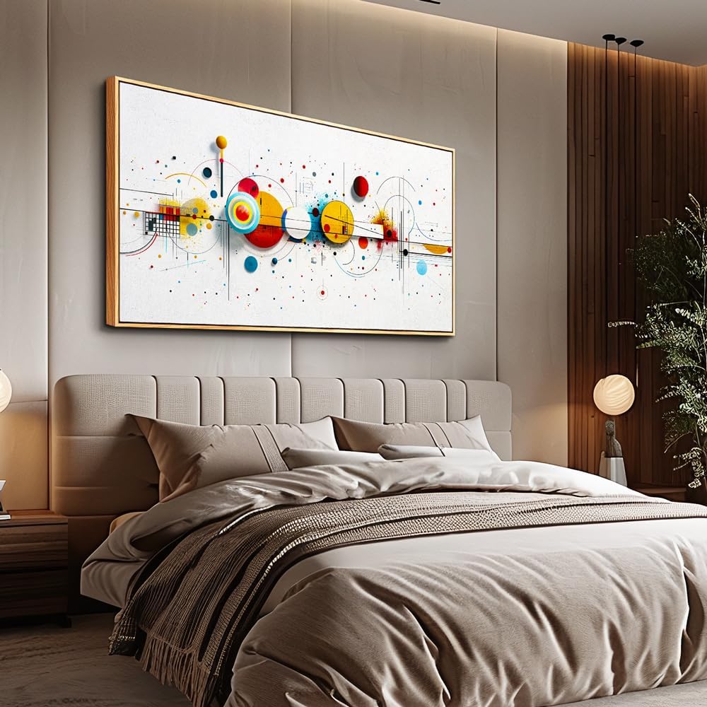 KELIYUAN Large Wall Decor For Living Room Canvas Wall Art For Bedroom Office Wall Pictures Abstract Geometric Drawing Artwork For Modern Stretched and Framed Beach Posters Home Decoration 20"X40"