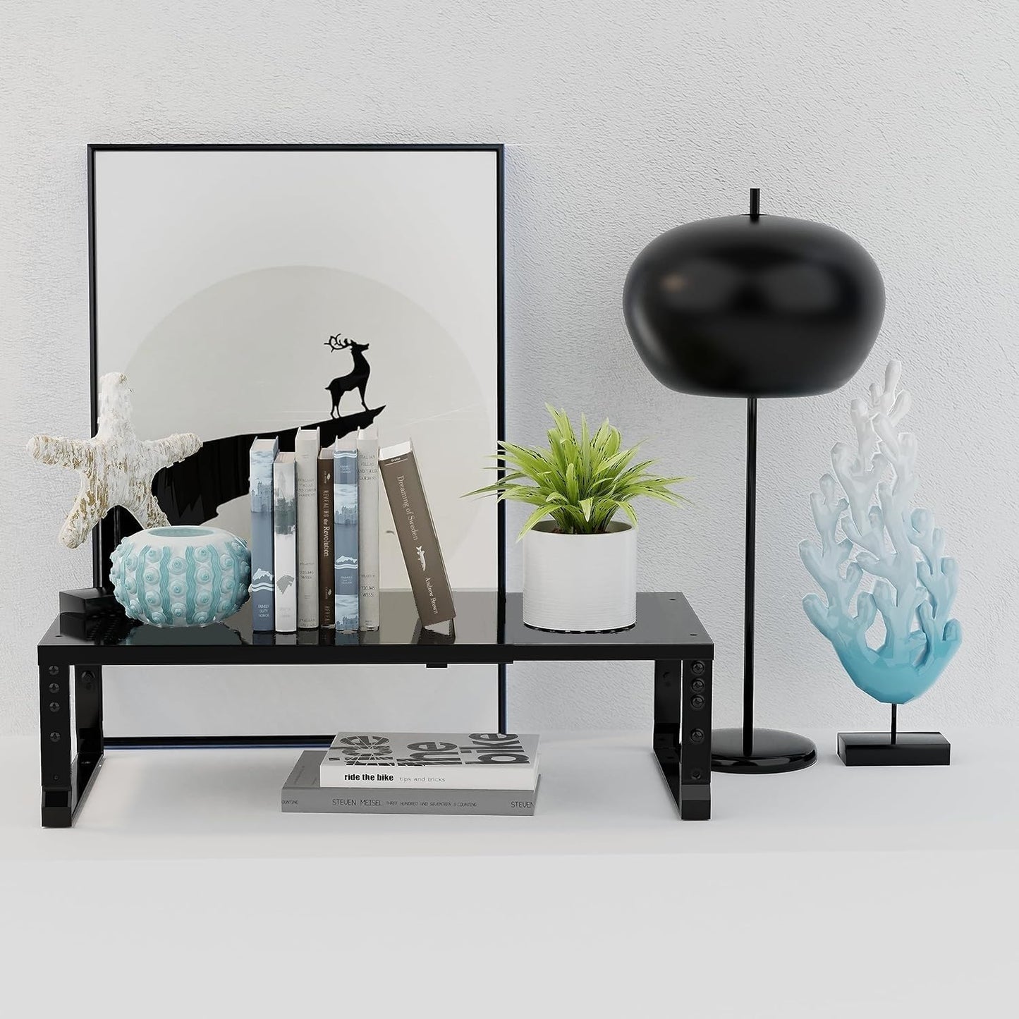 Expandable,Stackable Spice Rack,Seasoning Organizer and Storage,Spices Jar Racks for Cabinet,Countertop, Metal Pantry, Cupboard,Laundry Storages,Heavy Duty(1 Pack/Medium/Black)