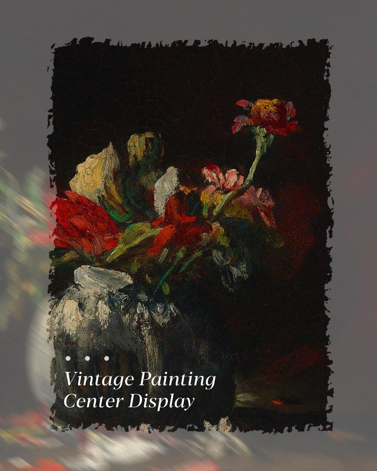 HUARCEY Gold Framed Vintage Wall Art for Living Room, Flowers Painting Prints Shelf Decor for Kitchen, Aesthetic Bedroom Wall Art, Autumn Gifts for Friends or Family - Fading 10L x 8W