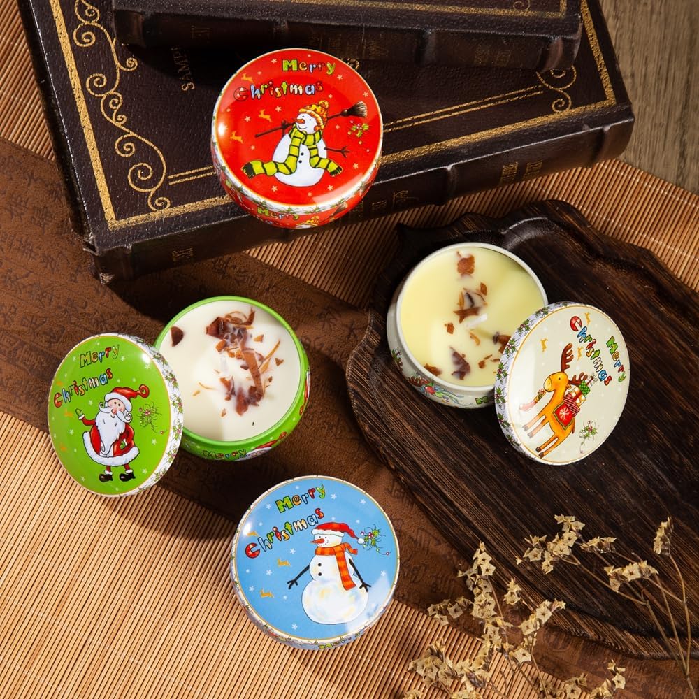 Christmas Scented Candle Set – Holiday Soy Wax Aromatherapy Candles for Home Décor, Winter Relaxation & Stress Relief, Festive Gift for Women, Stocking Stuffers, Secret Santa