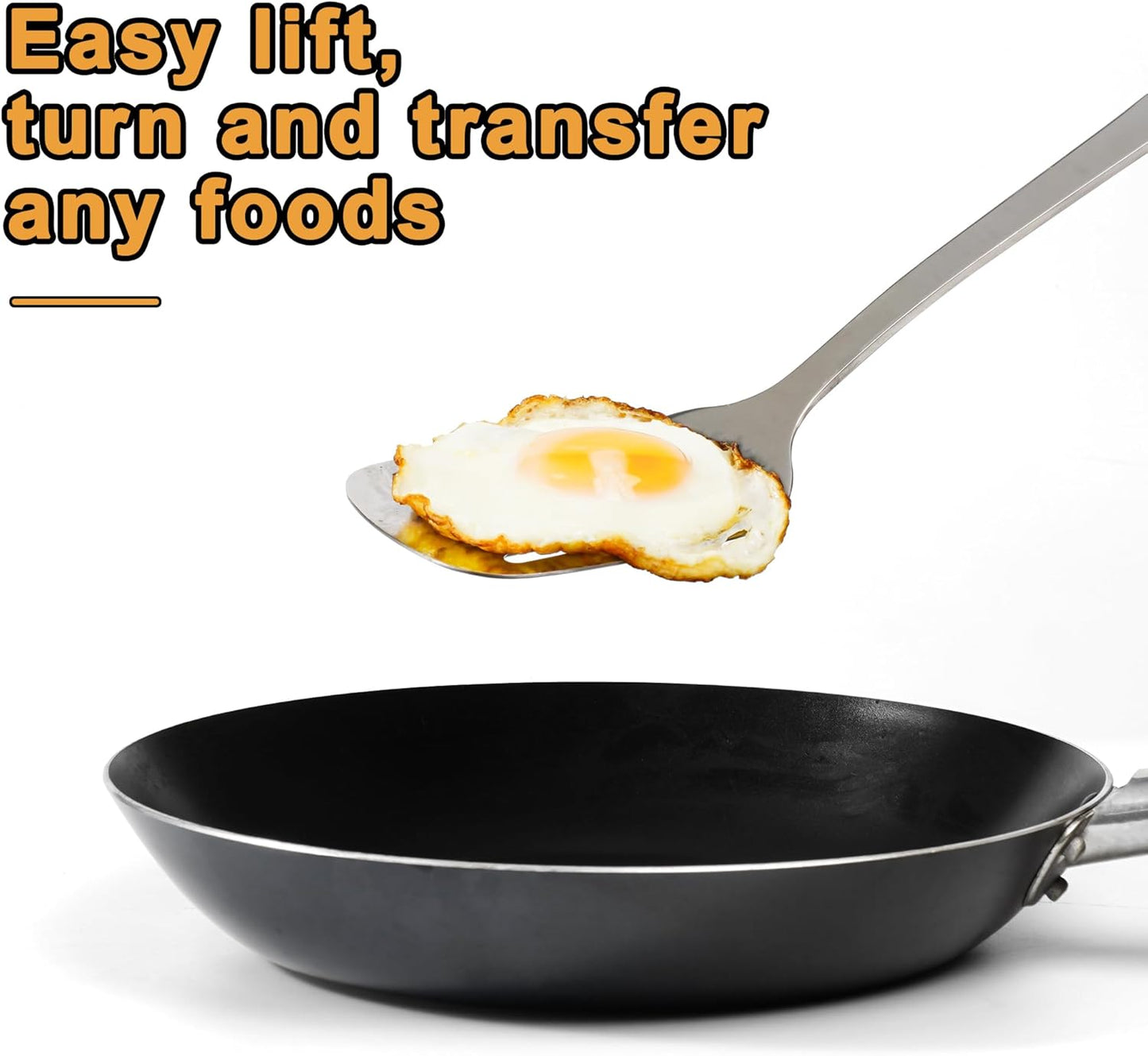 FJNATINH Stainless Steel Wok Spatula and Ladle Tool, Mirror Polished Cooking Utensils Set Metal Wok Accessories with Wooden Handle,Easy to Clean Kitchen Utensils,Sliver