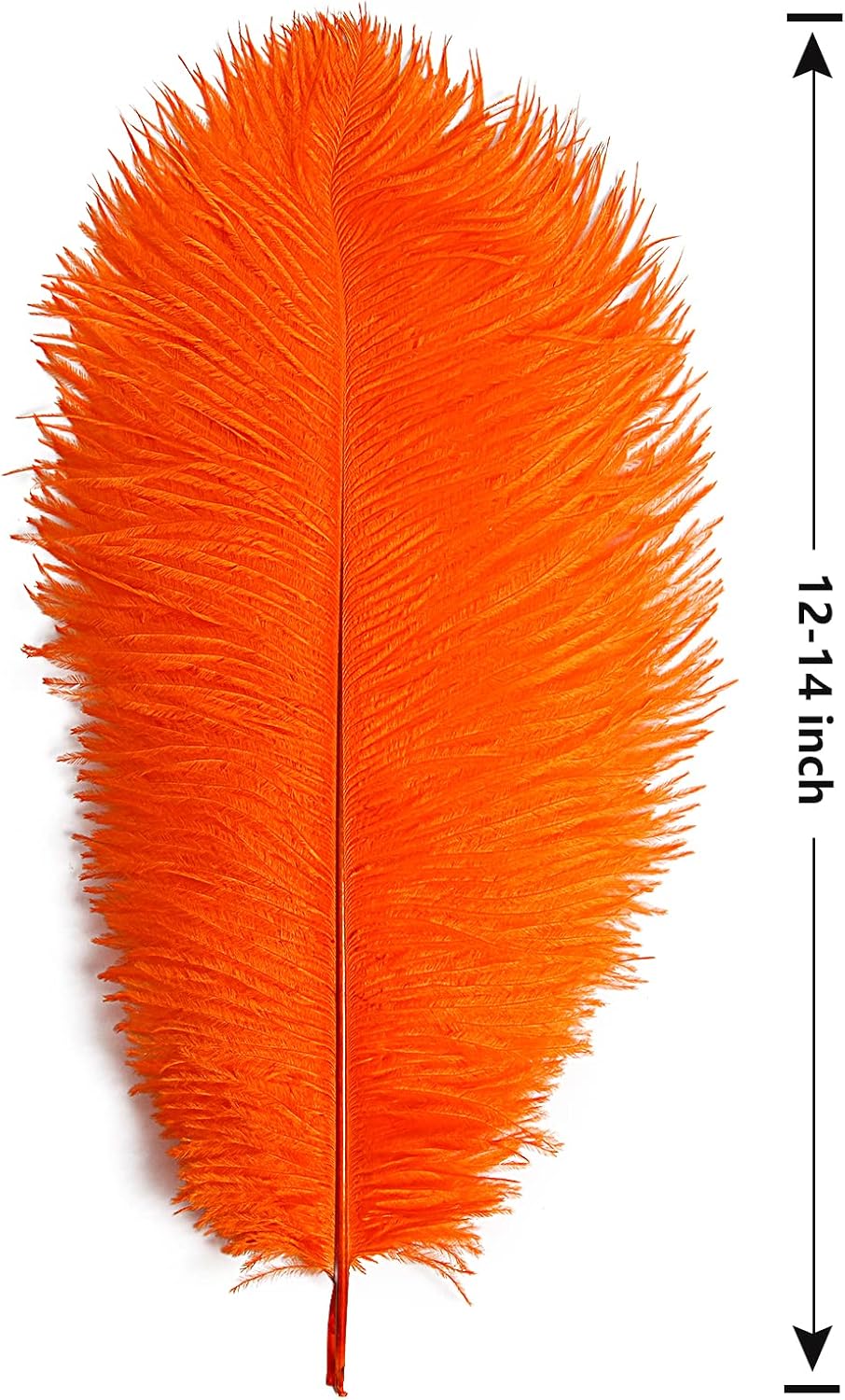 THARAHT Orange Ostrich Feathers 12pcs Large Natural Bulk 12-14Inch 30cm-35cm for Wedding Party Centerpieces Halloween and Home Decoration Feathers