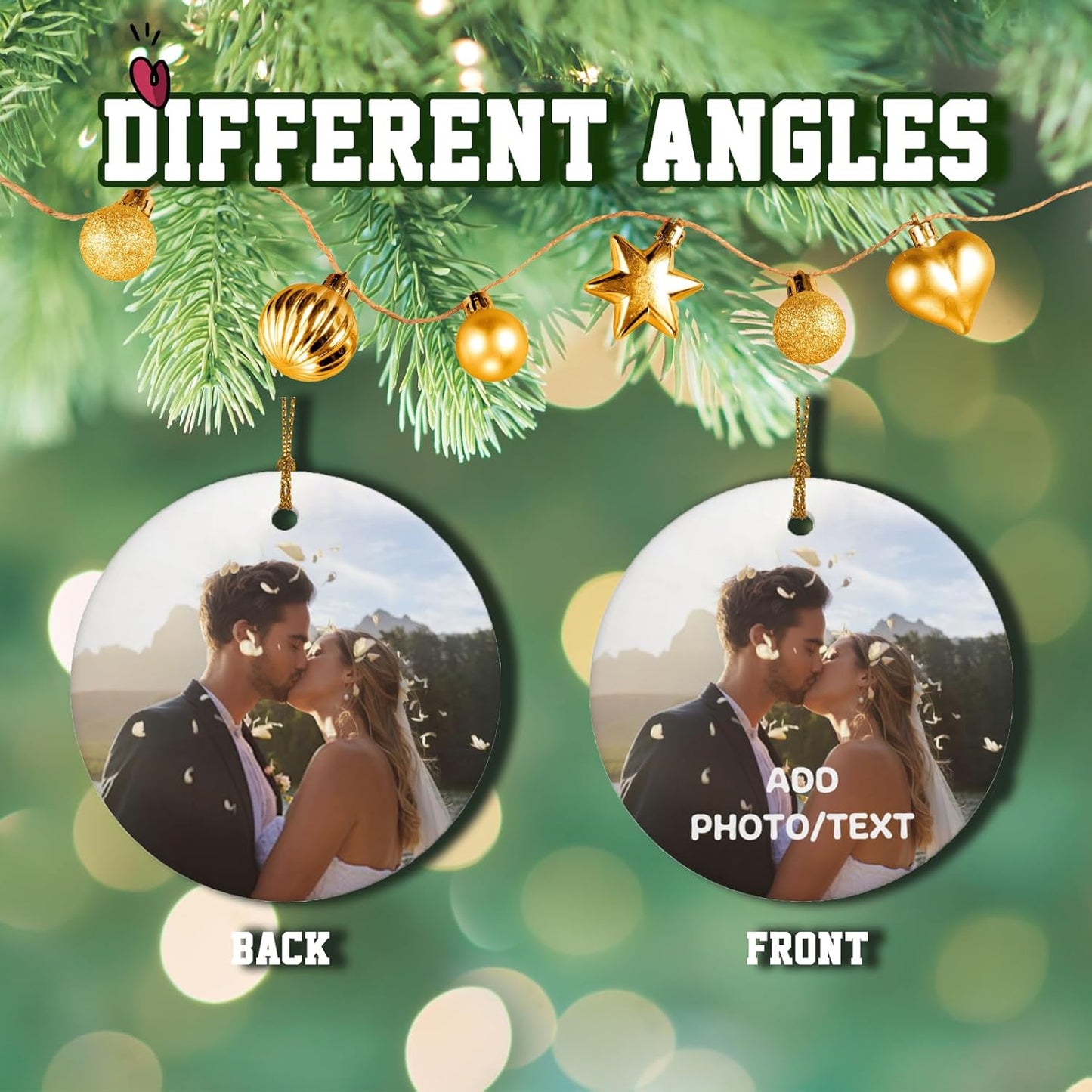 Personalized Christmas Ornaments 2025 Custom Ornament Xmas Photo Ornament Customized Gifts Heart Shap