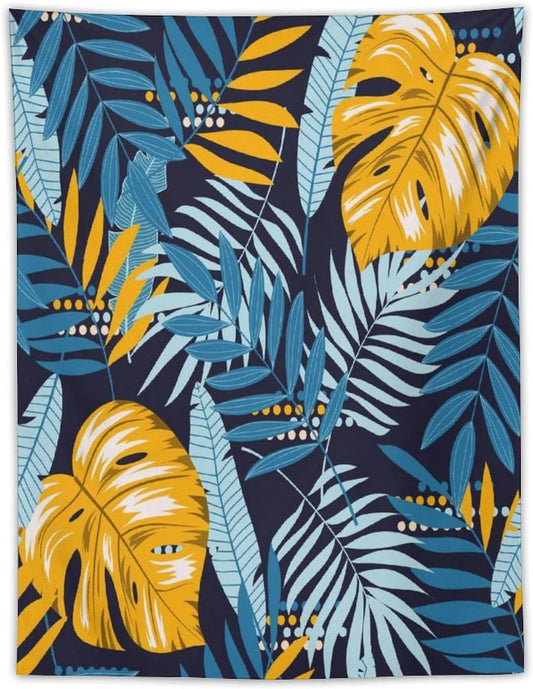 ICMOLYYENLO Palm Leaf Tapestry Wall Hanging, Tropical Leaves Plant Jungle Green Hawaiian Art Home Decor for Guest Bedroom Living Room Dormitory 30" x40