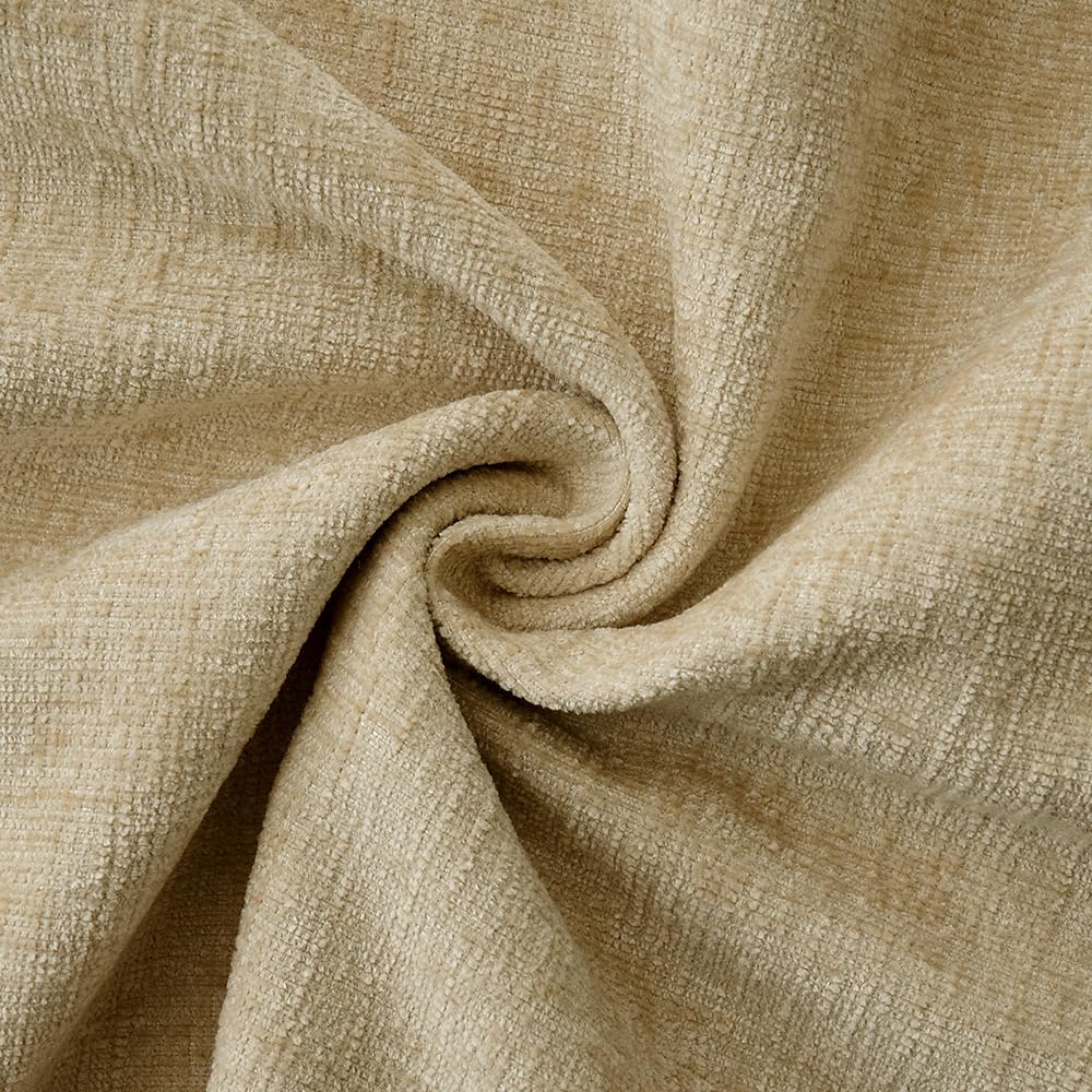 MIULEE Pack of 2 Couch Throw Pillow Covers 20x20 Inch Beige Farmhouse Decorative Pillow Covers with Stitched Edge Soft Chenille Solid Dyed Spring Pillow Covers for Sofa Bed Living Room