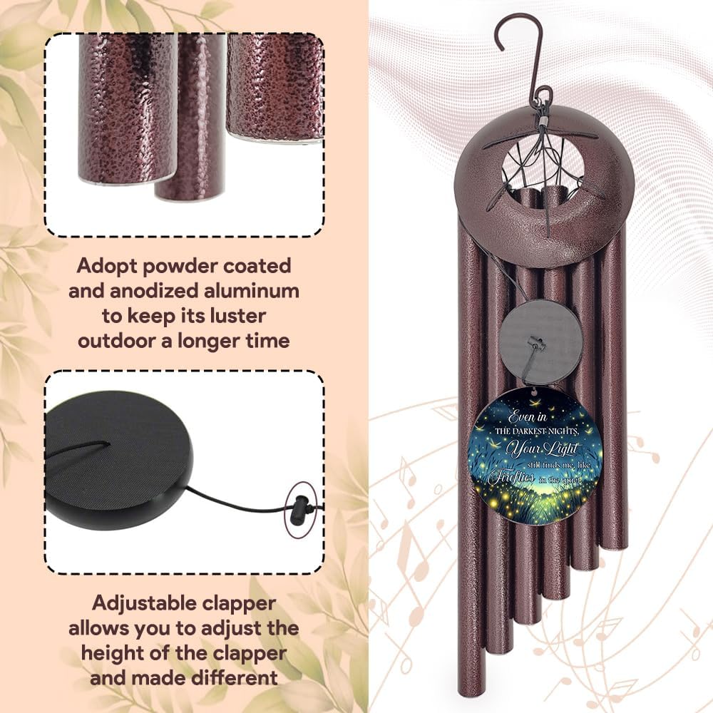 Personalized Sympathy Wind Chimes, 36inch Customized Wind Chime, Memorial Gifts for Loss of Loved One, Wind Chimes in Loving Memory of Dad/Mom, Condolences Gifts for Funeral