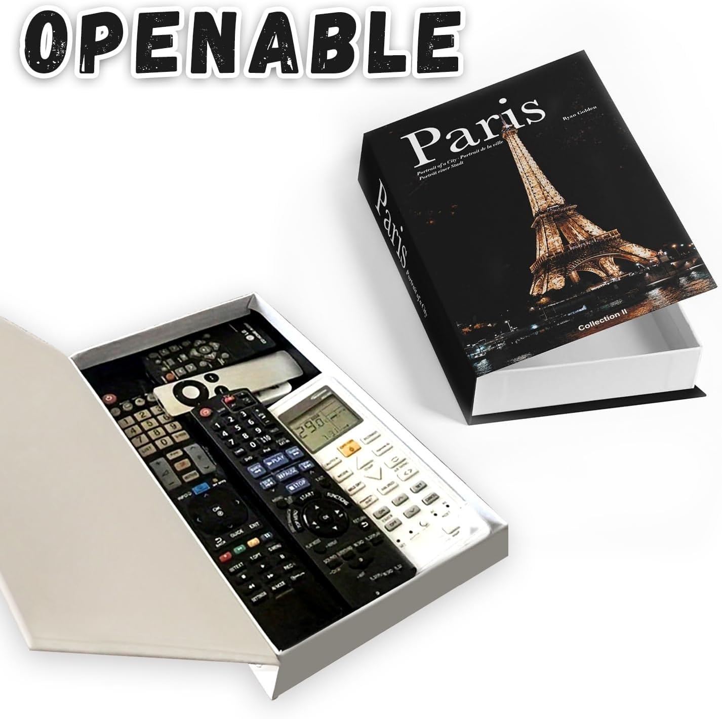 Decorative Storage Book Box – Hidden Storage for Remote Controls, Keys, and Small Items – Elegant Home Decor for Living Room, Bedroom, Coffee Table – Modern Style Faux Book Organizer (Pairs)