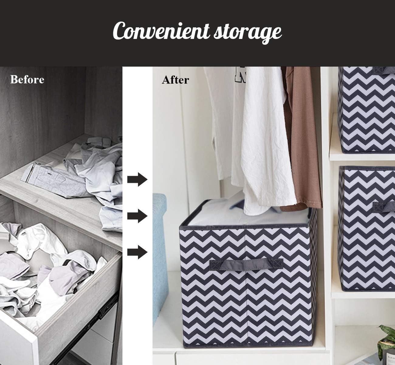 storage box Oxford fabric set of 4, foldable storage box fabric box in cube shape 30x30x30 cm for closet, clothes, books, cosmetics, toys