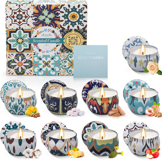 Candles Gifts for Women, 9 Pack Candles for Home Scented, Soy Scented Candle for Home, Aromatherapy Candle Gifts Set for Christmas, Birthday, Mothers Day, Valentine's Day