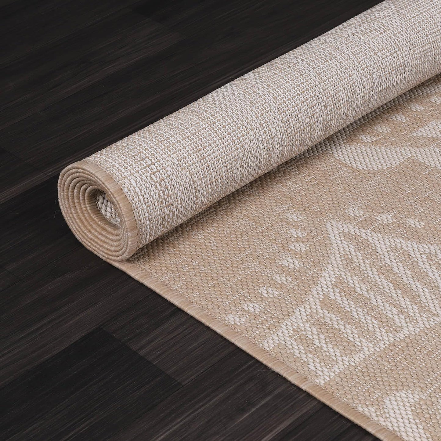 Medallion Outdoor Rug 6x9 Washable Outside Carpet for Indoor Patio Porch Waterproof Easy Cleaning Non Shedding Area Rugs Beige 6 x 9