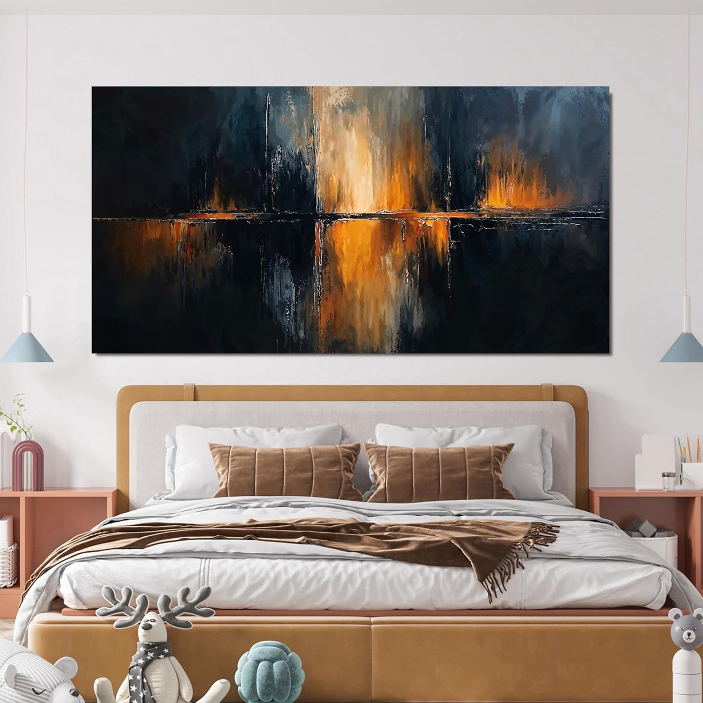 Canvas Wall Art Decor Modern Black Wall Art Prints Abstract Gold Wall Art Decorations Art Work for Wall Decor Wall Art Pictures for living Room Abstract Artwork for Walls Home Office Decor 20" X 40"