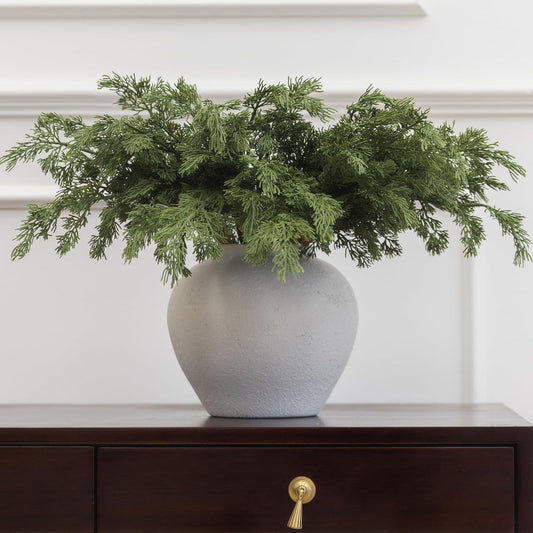 MISSPIN 12 Pcs 21.5 Inches Christmas Cedar Branches, Cedar Artificial Christmas Branches DIY Crafts Faux for Xmas Indoor Outdoor Home Decor