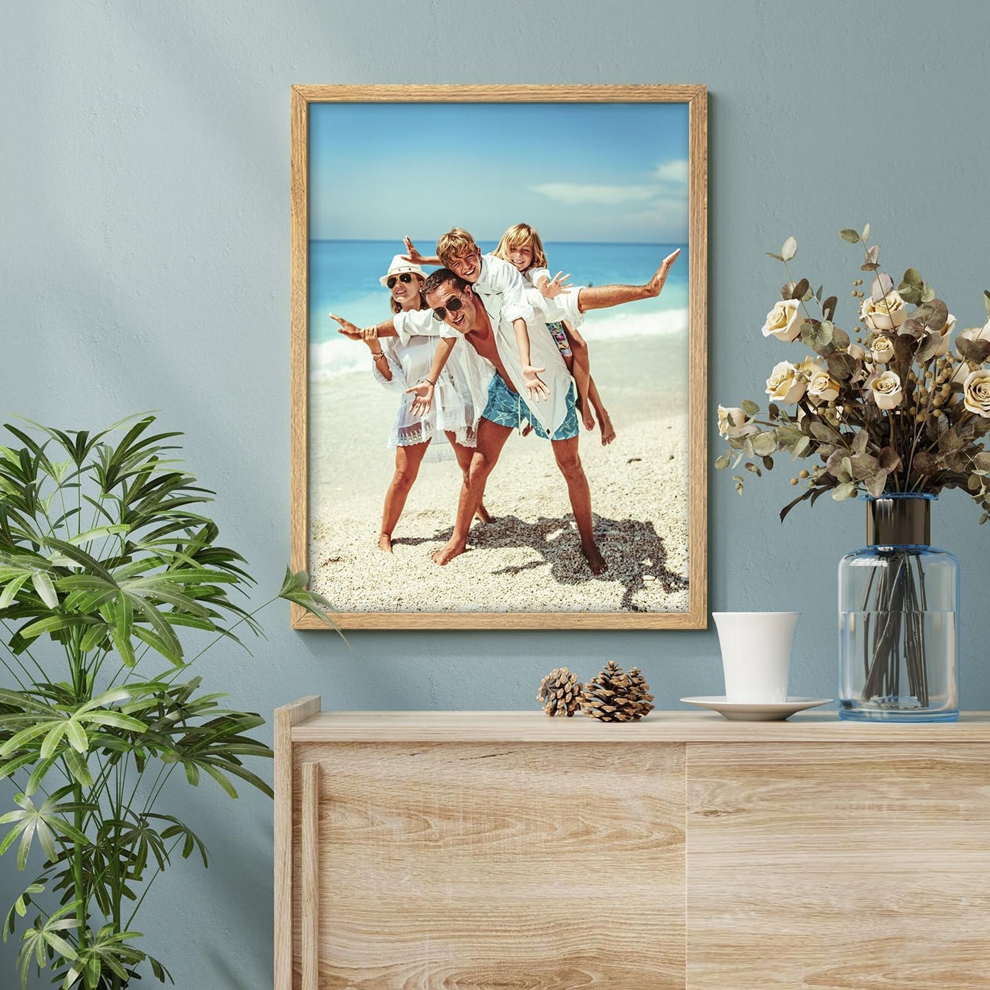 wall26 Custom Framed Poster Wall Art for Living Room, Bedroom Canvas Prints for Home Decoration Ready to Hang - 8"x10" Natural