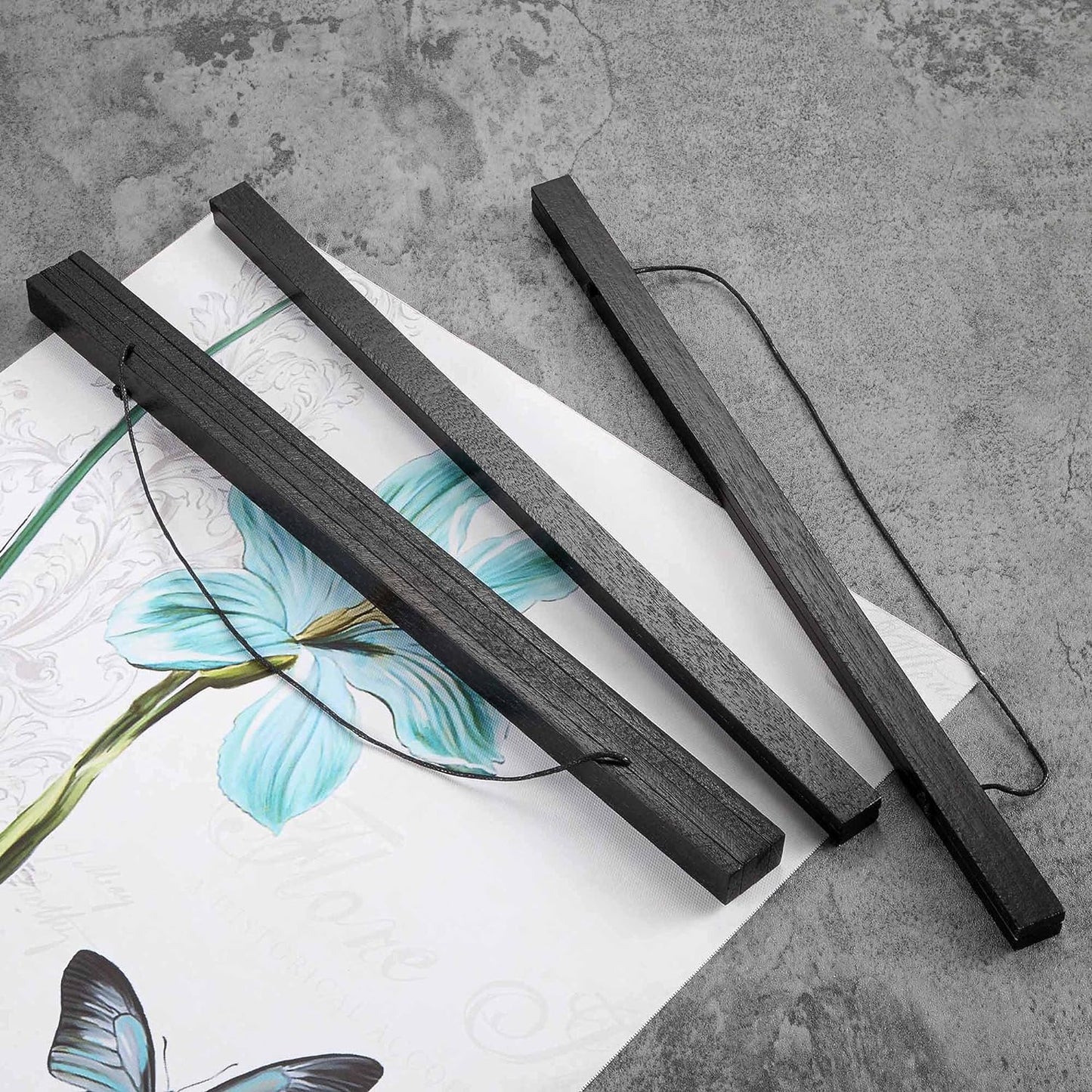 FALAMON Magnetic Poster Hanger Frame, 19x27 19x25 19x13 Teak Wood Magnet Poster Frame for Posters, Prints, Photos, Pictures, Maps, Scrolls, and Canvas Artwork(Black, 19")