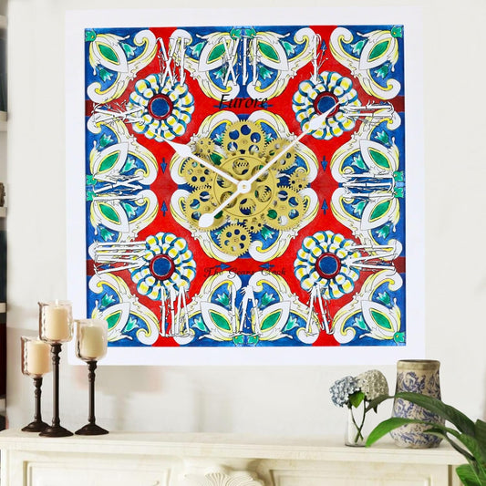 The Gears Clock Wall Clock Italy Collection with Moving Gears (Furore, 24 inches (60 cm))