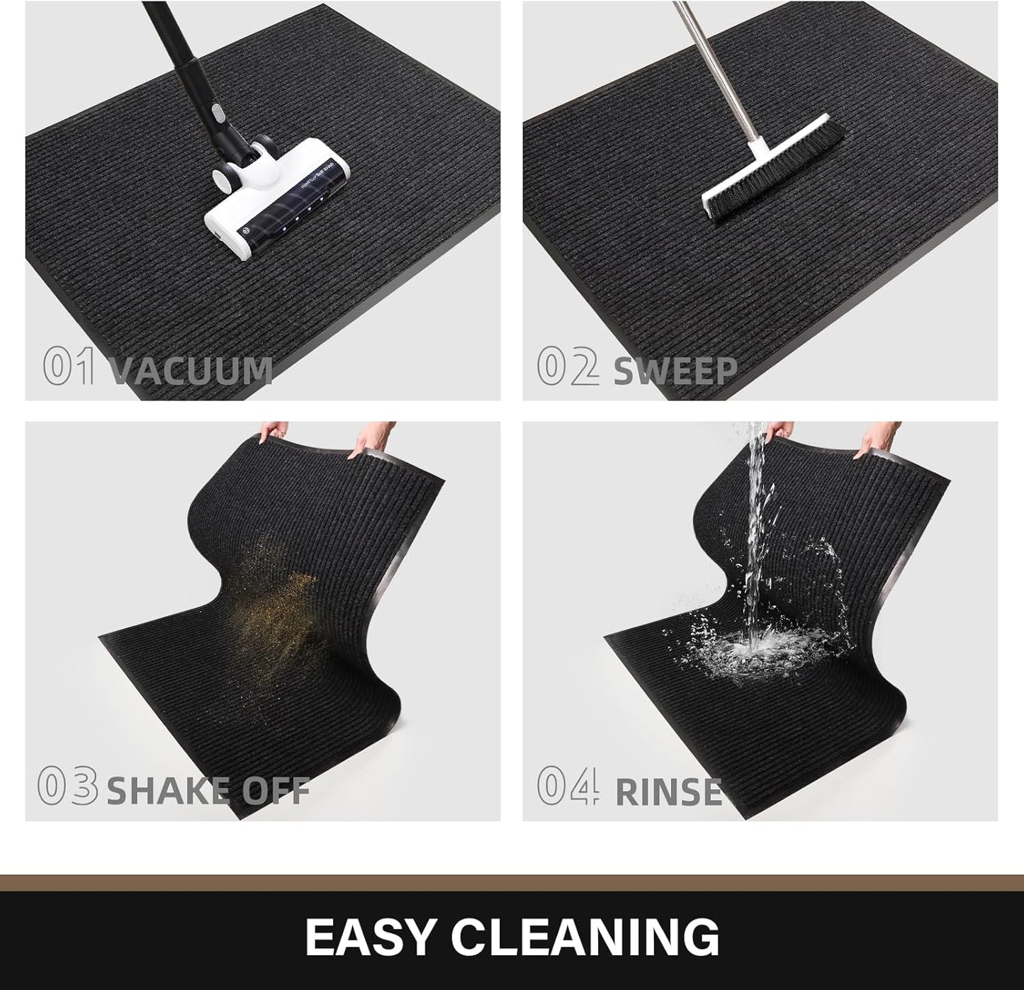 Large Front Door Mat, 60" x 36" Durable Front Doormat, Heavy Duty Large Welcome Door Matt for Home Entrance, No Slip Rubber Low Profile Door Mats for High Traffic Area