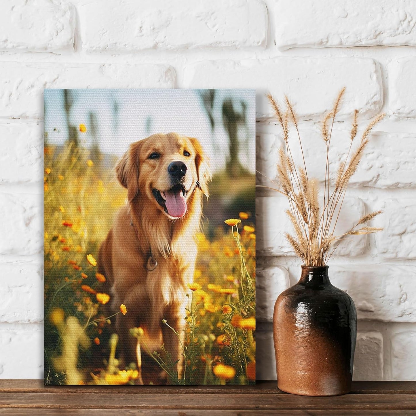 Custom Canvas Prints with Your Photos Framed Canvas Customized Wall Art Personalized Canvas Pictures Gifts for Pet Dog Baby Family Mom Dad Men Women Couple Boyfriend Girlfriend