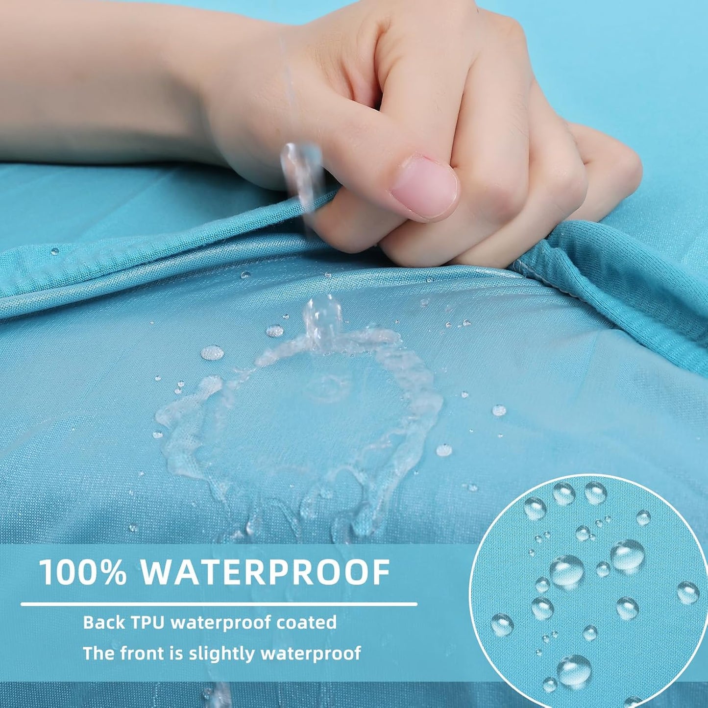 hyha Waterproof Couch Cushion Covers, Sectional Sofa Slipcovers Washable, L Shape Chaise Dog Couch Covers for Sectional Sofa, Universal Furniture Protector (1 Piece for Chaise, Peacock Blue)