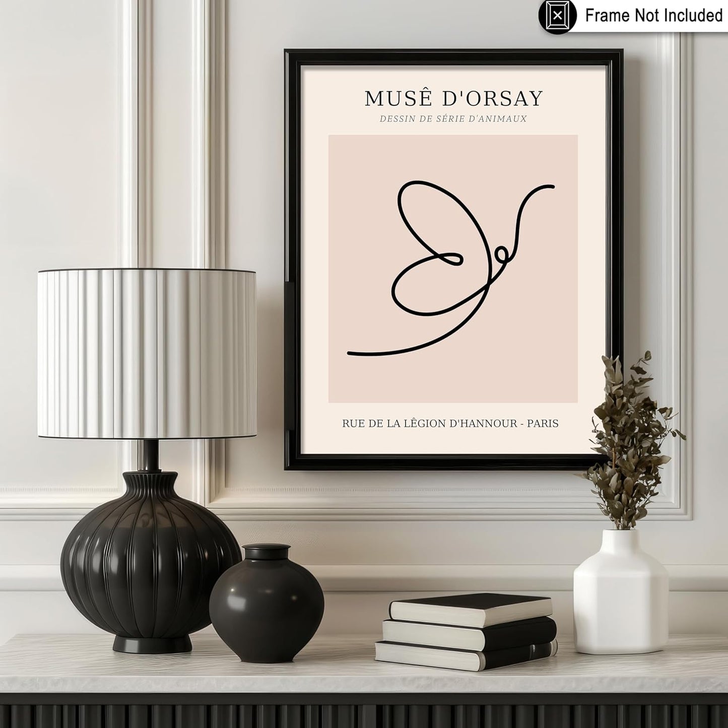Poster Master Vintage Poster - Retro One Line Butterfly Drawing Print - Butterfly Line Art - Minimal Gift for Him, Her, Animal Lover - Abstract Decor for Home, Office, 24x32 Unframed Wall Art