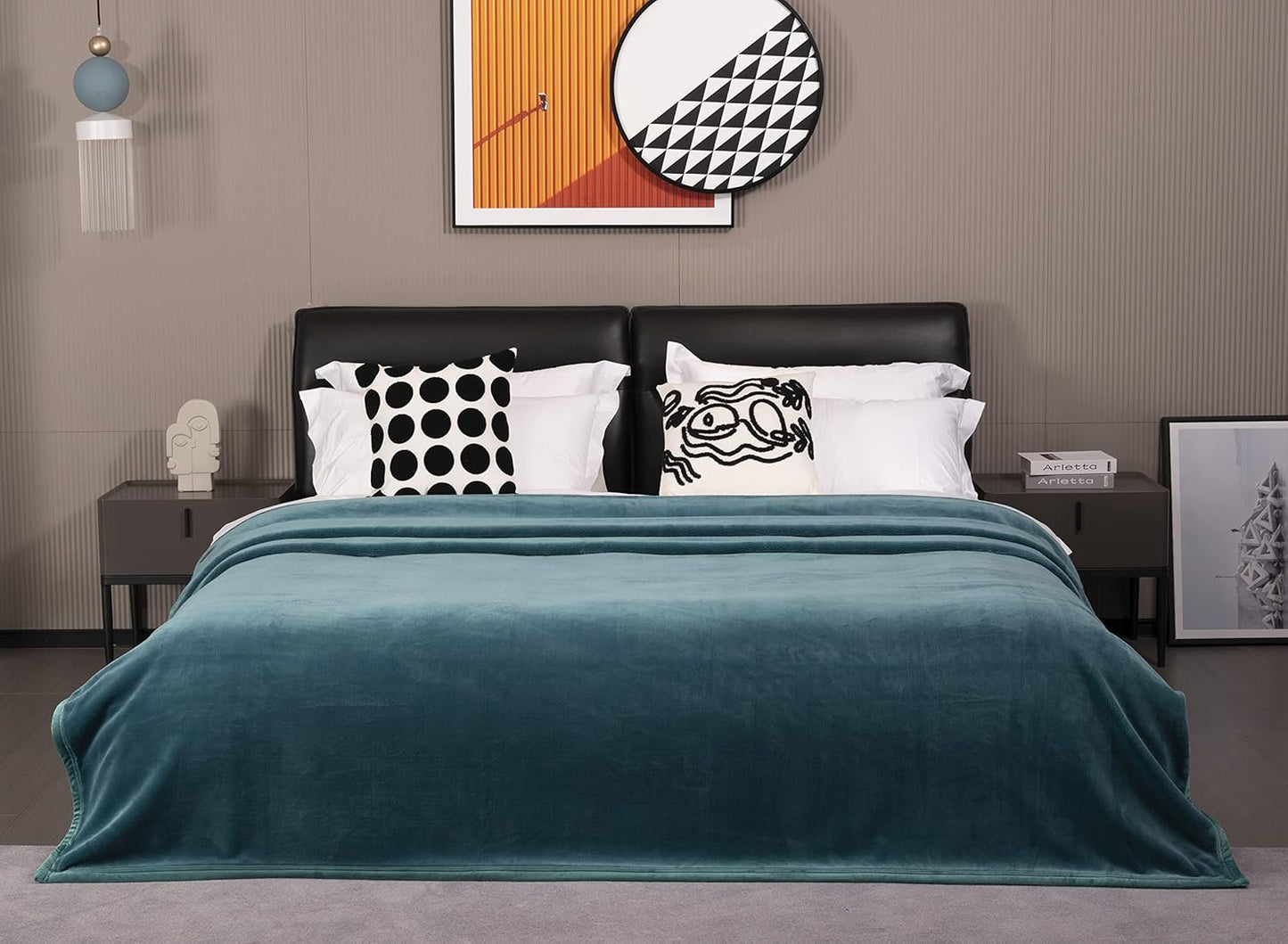 Mellowdy Extra Thick Hearty Plush Flannel Blanket (Deep Turquoise, 60x80) - 500GSM Twin Size Warm Blanket for Winter, Fall | Soft, Fluffy, Cuddly, Perfect for Bed, Oversized Throw for Couch, Sofa