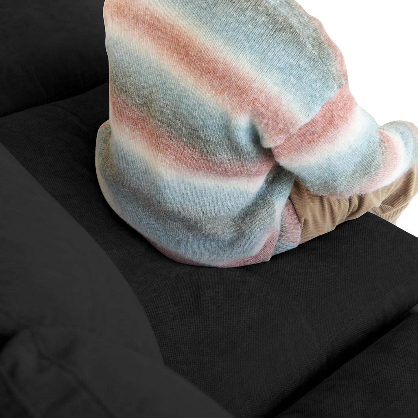 JACH Sectional Couches for Living Room, Cloud Sectional Couch with Deep Seat, Down Filled Modular Sofa, Covers Removeable & Washable, Love Seat Sofas Furniture for Living Room, Black