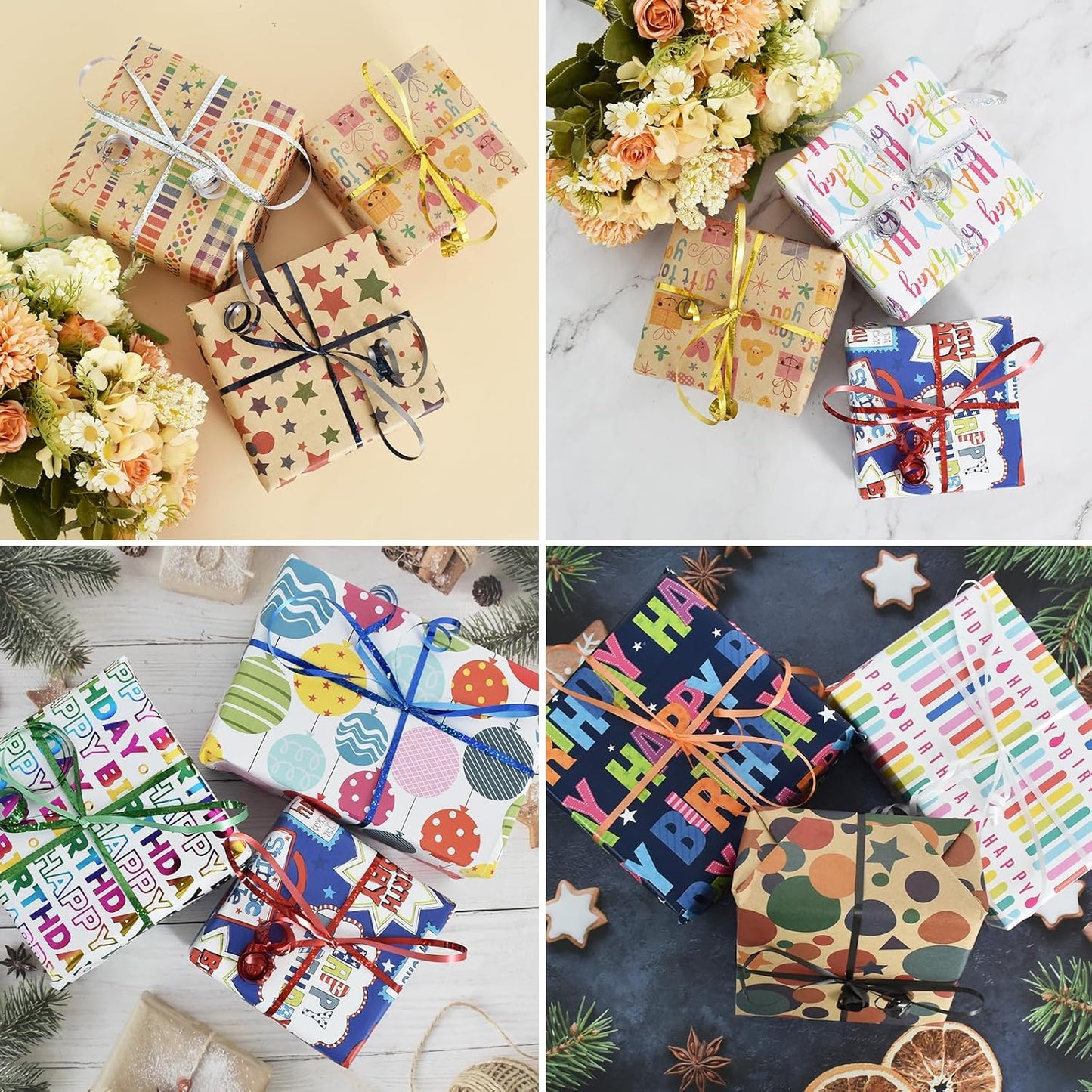 BEISHIDA 3 Pack 100 Yards Black White Orange Curling Crimped Thin Curly Ribbon Balloon String Gift Wrapping Ribbon Birthday Party Halloween Art Craft Decor Decoration