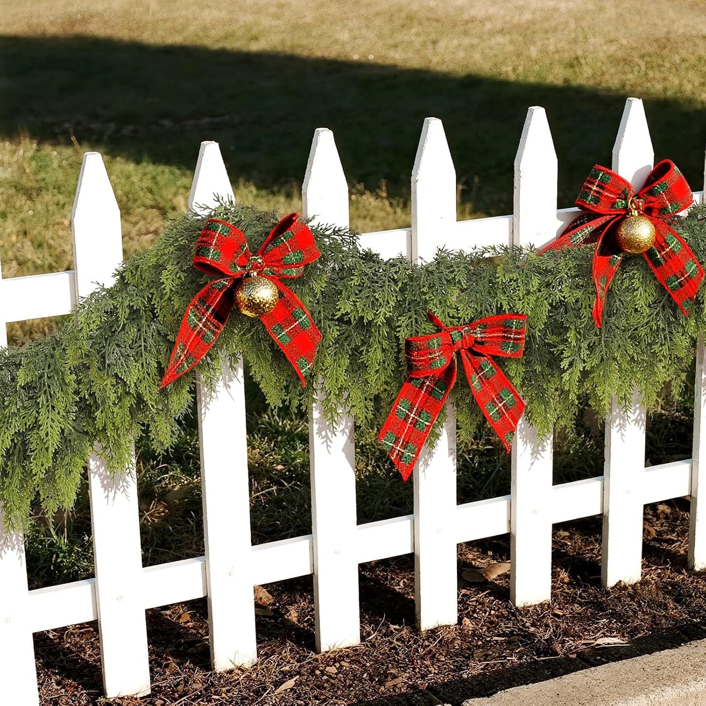 6FT Real Touch Cedar Garland for Fireplace - Artificial Christmas Garlands Realistic Faux Greenery Fake Pine Needles Garland for Holiday,Table, Window,Mantel,Stairs, Home,Indoor Outdoor Decor (2PCS)