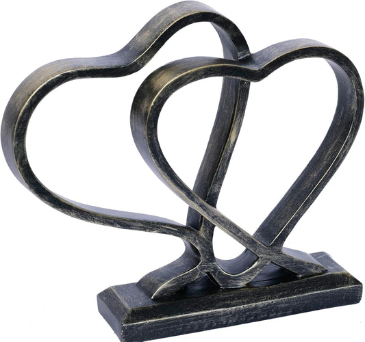 Heart Sculpture for Living Room Decor Heart Decoration Gift for Her and Him Love Wedding Anniversary Couples Gift Modern Heart Statue for Home Coffee Table Dining Table Centerpiece Birthday Gift