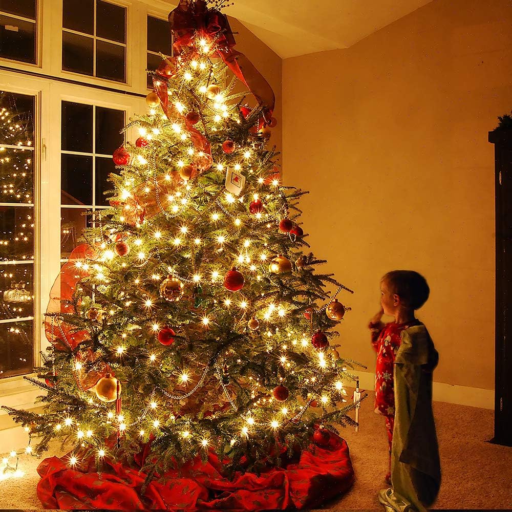 Brizled Christmas Lights Warm White, 2 Pack 33ft 100 LED Christmas String Lights, 120V UL Certified Connectable Xmas Tree Lighting Mini Xmas Light Set for Holiday Tree Home Party Indoor Outdoor Decor