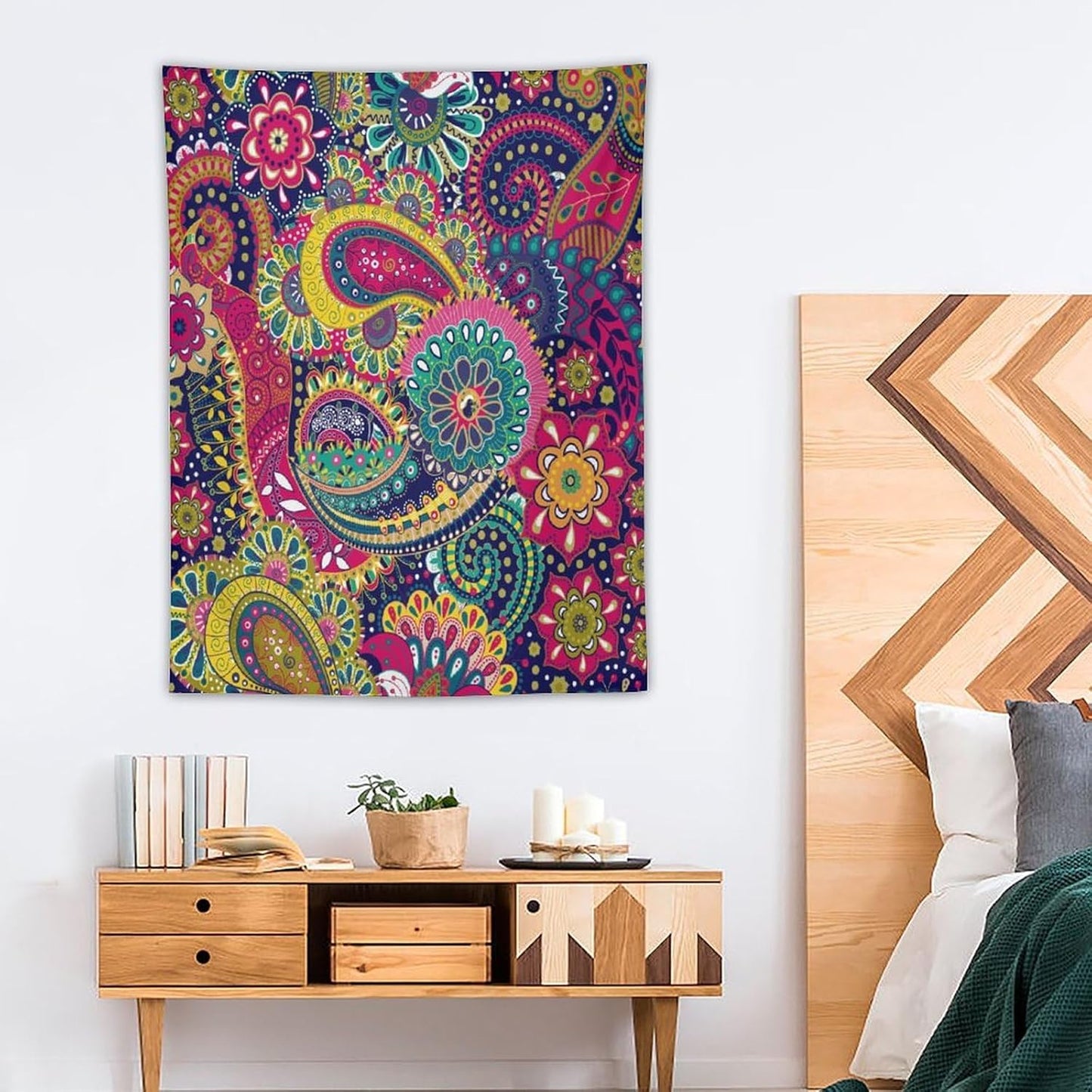 ICMOLYYENLO Tropical Green Plant Tapestry, Green Palm Leaves Natural Landscape Print Wall Tapestry for Bedroom Living Room Dormitory 40x60 Inch