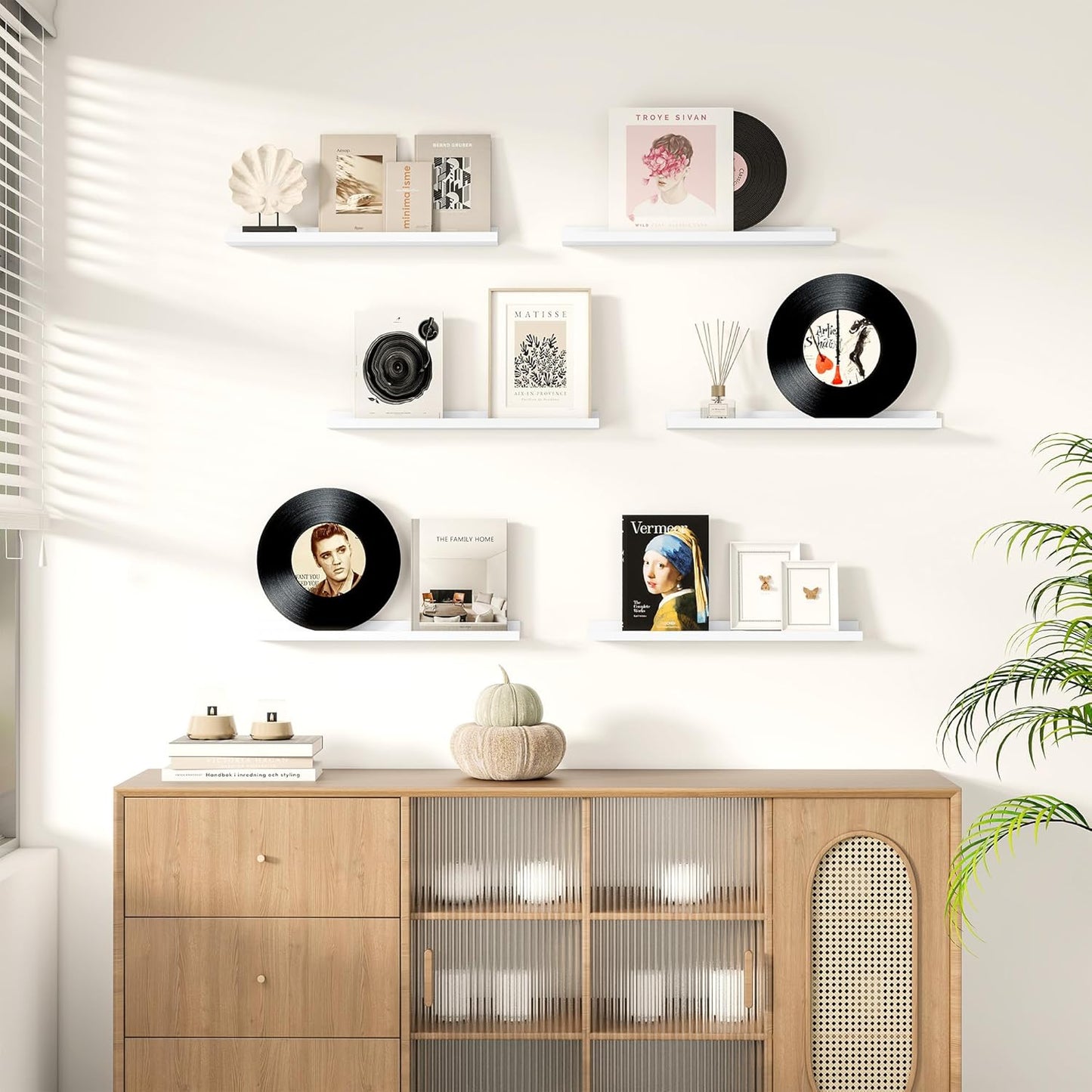 Picture Ledge Shelf for Wall, Floating Shelves Set of 4, 24 Inch Long Nursery Book Shelves for Toys Storage, Kids Bookshelf Wall Mounted for Books Photo Frames, White