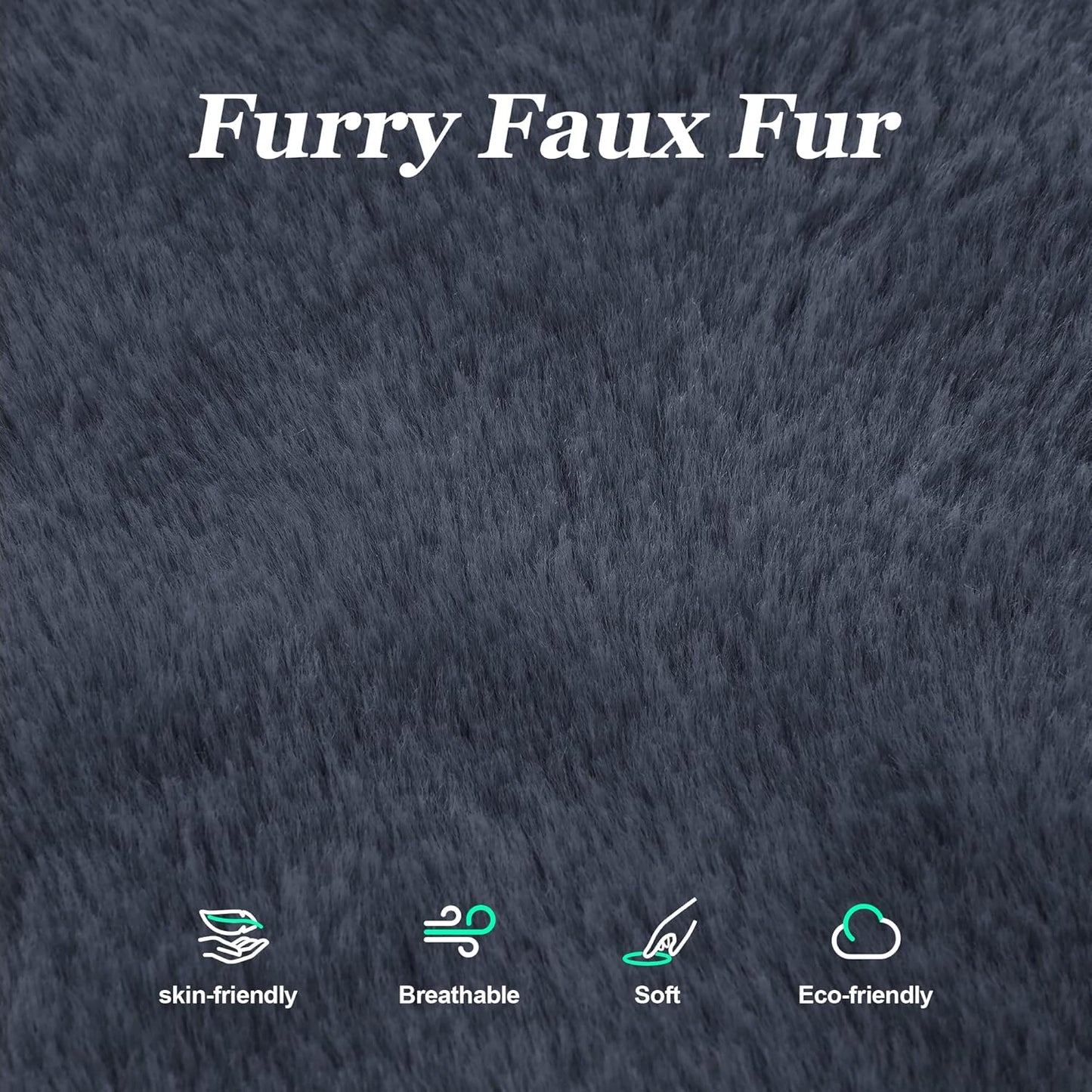 Hobestluk 3 in 1 Bean Bag Chair Giant Bean Bag Chairs for Adults with Plush Faux Fur Cover Convertible Bean Bag Floor Cushion with Machine Washable Cover for Living Room (Plush Dark Grey)