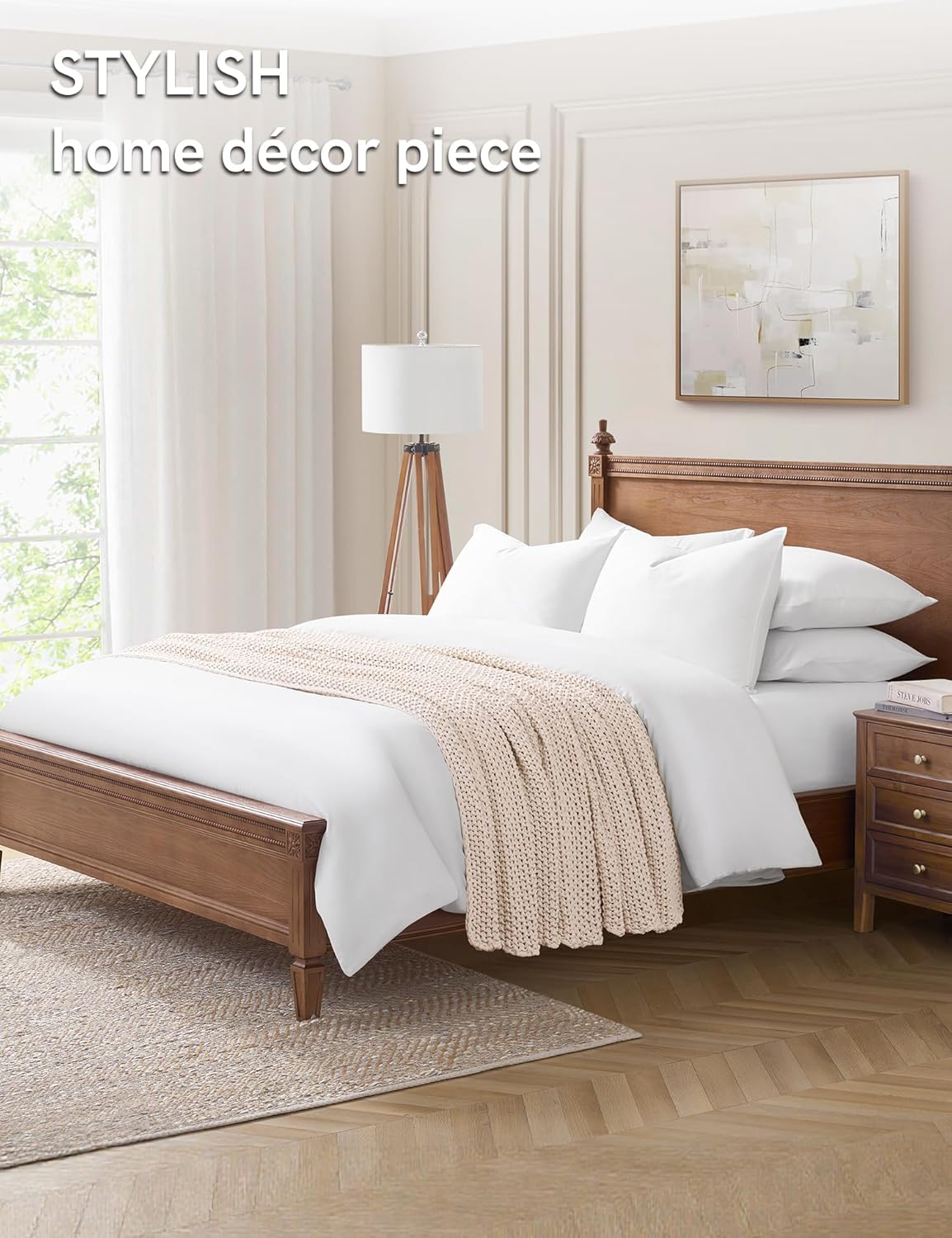 YnM Chunky Cotton Knit Throw Blanket, Cable Knit Throws for Bed Couch Sofa, Comfy & Relaxing, Decorative Piece for Farmhouse Modern Boho Rustic Scandinavian Chic Vibe, Cream White 80x87 Inches