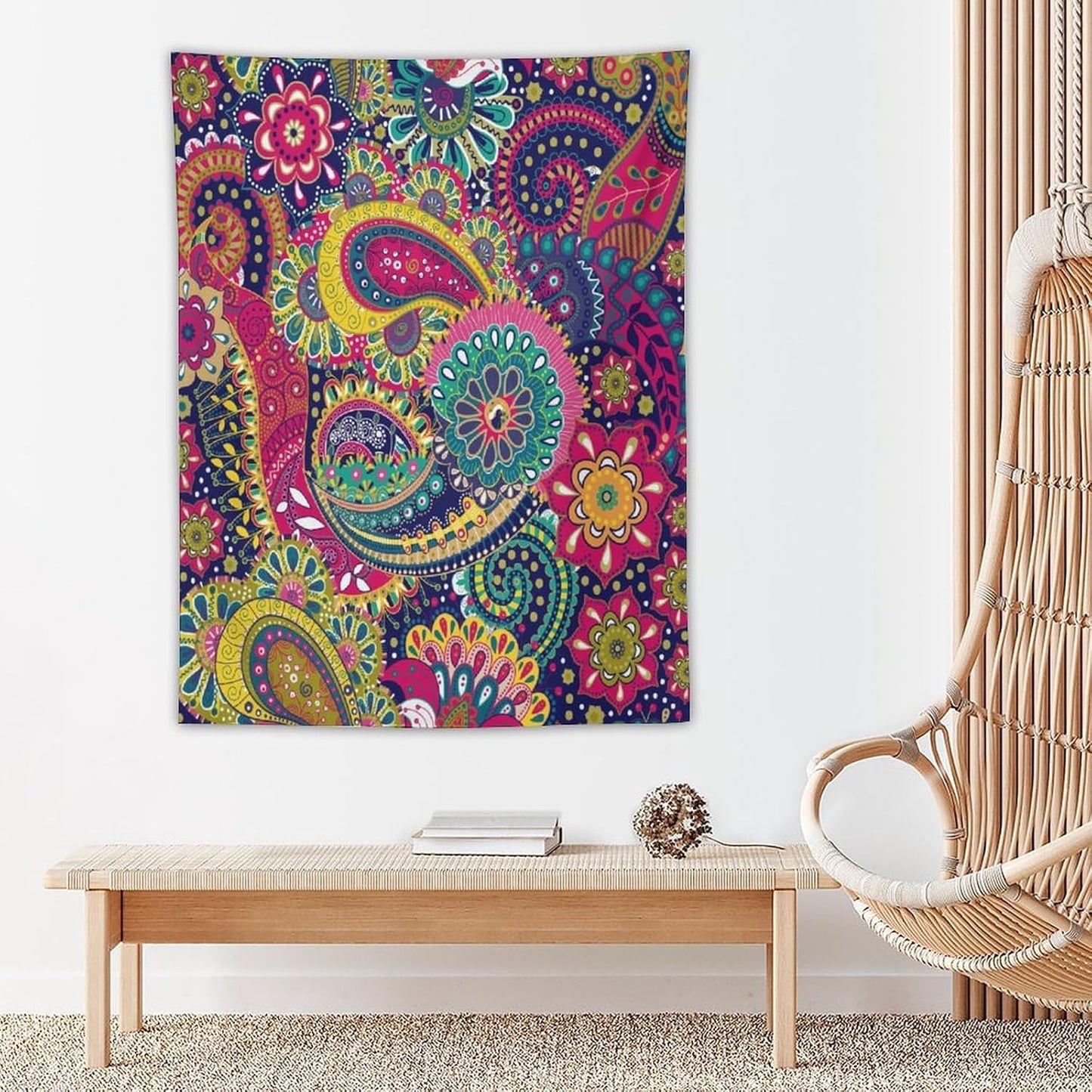 ICMOLYYENLO Tropical Green Plant Tapestry, Green Palm Leaves Natural Landscape Print Wall Tapestry for Bedroom Living Room Dormitory 60x80 Inch